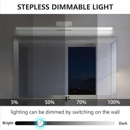 48 inch LED Modern Bathroom Vanity Lighting Fixtures Over Mirror, Brushed Nickel Adjustable Makeup Vanity Light Bar Dimmable 46W 5000K Cool White - color: Nickel-48 Inch 5000k