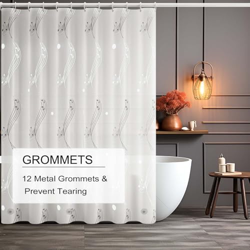 TIKABC Shower Curtain Liner, 4G PEVA Shower Liner, Plastic Waterproof Shower Curtains, 72x72 inch with Grommet Holes 3 Magnetic Weights - color: White Fireworks