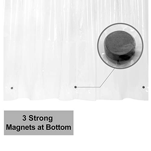 Barossa Design 54x78 Inch Stall Shower Curtain/Liner Heavy Duty, Clear | 8G Thick PEVA, 3 Magnets at Bottom, 10 Rustproof Grommets, Waterproof, PVC Free, 54x78 Inches for Bathroom Stall - color: 1a. Clear, size: 54"W x 78"L (Pack of 1)