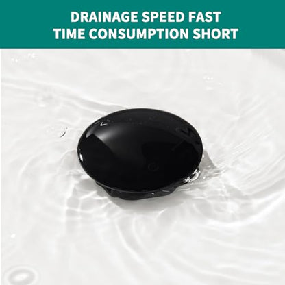 Black Sink Drain with Overflow Pop Up Sink Drain Stopper for Sink Faucet Vessel Vanity Bathroom Sink Drain Strainer with Hair Catcher Anti-Clog Strainer Matte Black, SD30-BK - style: Big Popup Cap-Black