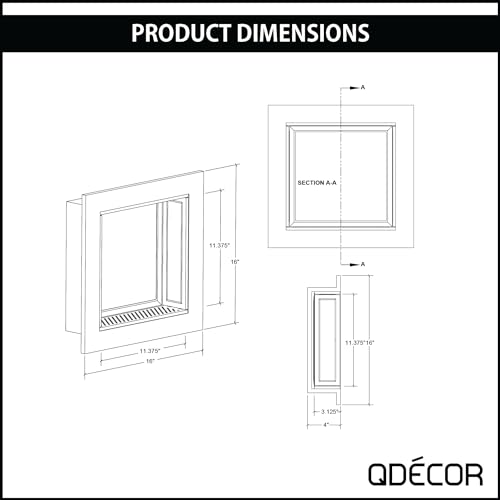 Decor Shower Niche, 12x12 Recessed Shower Shelf, Schluter Kerdi Board Tile Ready Niche Insert, Shower Organizer Bathroom Storage, Decorative Wave Tile, Oil Rubbed Bronze