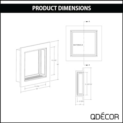 Decor Shower Niche, 12x12 Recessed Shower Shelf, Schluter Kerdi Board Tile Ready Niche Insert, Shower Organizer Bathroom Storage, Decorative Wave Tile, Oil Rubbed Bronze