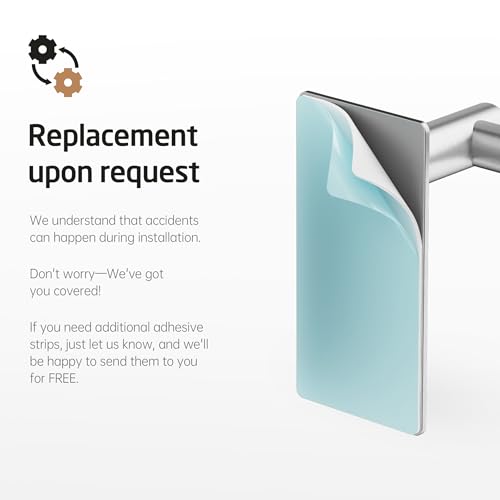 KES Self Adhesive Bathroom Towel Bar, No Drill Towel Bar 24-Inch for Bathroom Towel Hangers Stick on Sticky Towel Holder SUS304 Stainless Steel Rustproof Brushed Finish, A7000S60B-2 - color: Grey (Brushed Finish), size: 23.6-Inch
