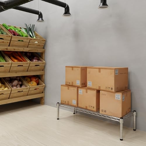 14" Deep x 36" Wide x 8" Height 1-Tier Wire Shelving Kit | NSF Commercial Storage Rack Unit - size: 14" Deep x 36" Wide