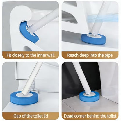 RV Toilet Brush, RV Accessories, Wall Mount Toilet Brush, 64 Toilet Refills | Hands Free Toilet Brush, One-Button Release, RV Toilet Brush and Holder Set, Compact Design, Camper Bathroom Accessories