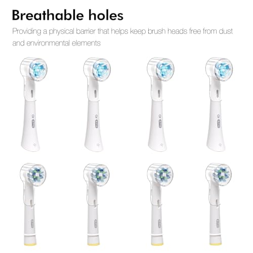 Toothbrush Head Covers & Toothbrush Holder for Oral B & iO series, transparent and white - color: White and Transparent