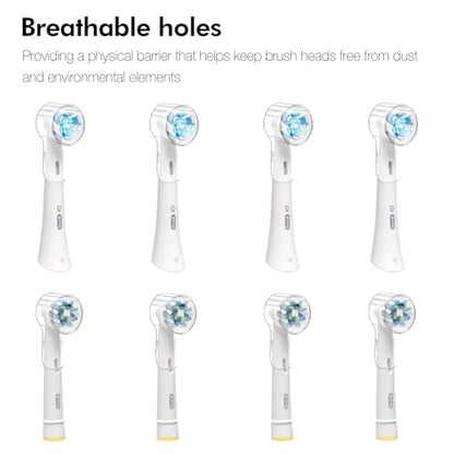 Toothbrush Head Covers & Toothbrush Holder for Oral B & iO series, transparent and white - color: White and Transparent