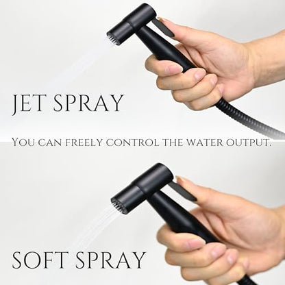 Handheld Bidet Sprayer for Toilet, Adjustable Water Pressure, 47 inch Hose Length (Black, 1 Pack) - color: Black, size: 1 Pack