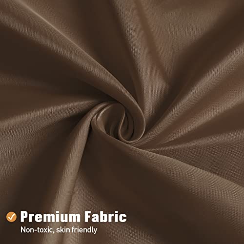MitoVilla Fabric Small Shower Stall Curtain Liner, 36" W x 72" H Bathroom Shower Curtain Liner, Hotel Quality, Washable, Water Repellent, Brown Bath Shower Liners - color: Fabric - Brown, size: 36"W x 72"L (Pack of 1)