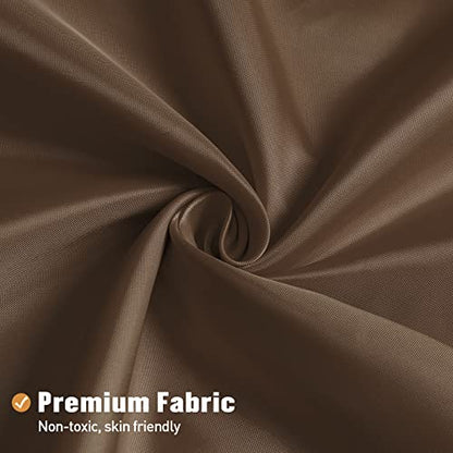 MitoVilla Fabric Small Shower Stall Curtain Liner, 36" W x 72" H Bathroom Shower Curtain Liner, Hotel Quality, Washable, Water Repellent, Brown Bath Shower Liners - color: Fabric - Brown, size: 36"W x 72"L (Pack of 1)