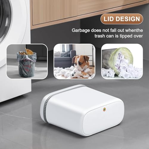funest Bathroom Trash Cans, Garbage Can with Press Type Lid,10L Dogproof Slim Plastic Narrow Trash Bin - style: Adsorption Lid
