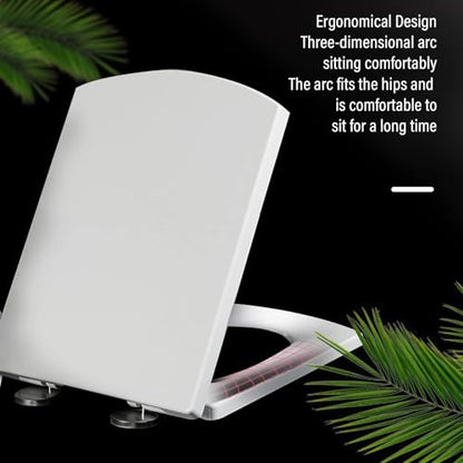 Soft Close Toilet Seat With Quick Release, Non-Slip Bumpers, Top Fixing, Easy Cleaning Loo Seat(44~50 * 37cm) - size: 44~50*37cm