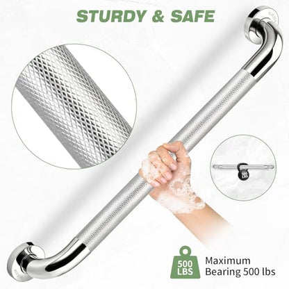 2 PCS Grab Bars for Seniors Bathroom 24 Inch 1.25" Diameter Shower Handle | Stainless Steel Shower Safety Support Bar, Bath Assist Handles for Handicap Elderly Injury Pregnant, ADA Compliant - size: 2PCS-24inch