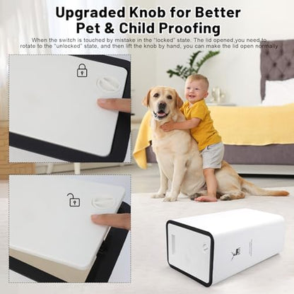 XPIY Trash Can with Lid, 2 Pack 4 Gallons/15 Liters Garbage Can | Small plastic waste basket with press top, dog proof design for bathroom|kitchen|bedroom|office use. (WhiteGrey) - color: WhiteGrey