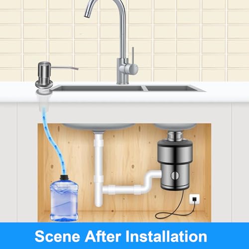 Soap Dispenser Kitchen Sink, Sink Soap Dispenser, 47" Extension Tube kit, Dish Soap Dispenser Pump, No Need More Refills (Brushed Nickel) - color: Brushed Nickel
