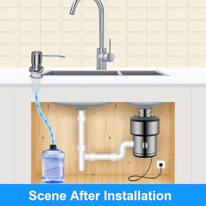 Soap Dispenser Kitchen Sink, Sink Soap Dispenser, 47" Extension Tube kit, Dish Soap Dispenser Pump, No Need More Refills (Brushed Nickel) - color: Brushed Nickel