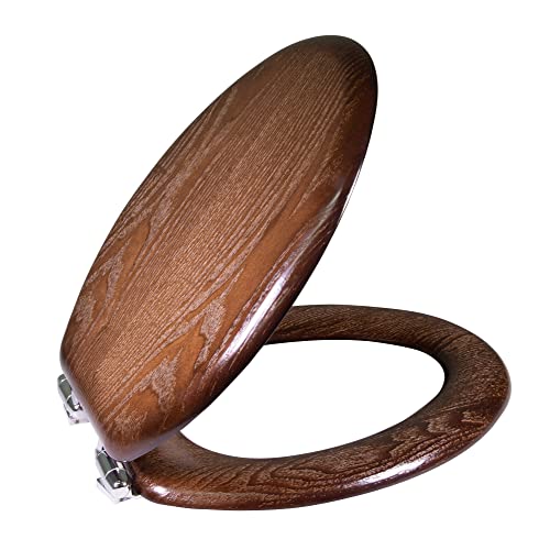 Design House Dalton Elongated Toilet Seat, Java Brown | Surface, Traditional, Wood, Hardware, 560235-JV - color: Dark Wood
