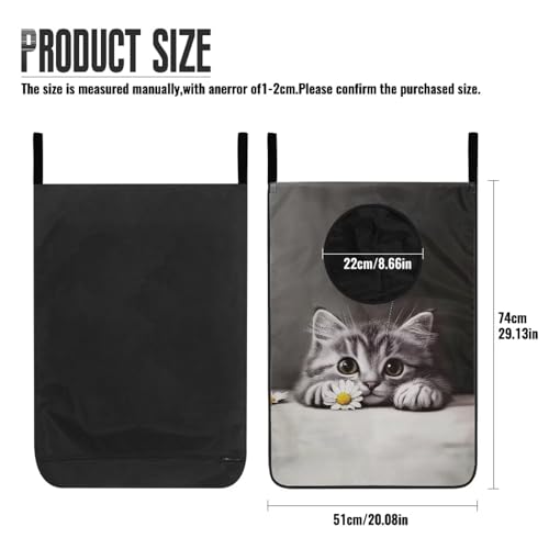 ZOUTAIRONG Hanging Laundry Hamper Zipper Storage Bag Space Saving Laundry Bag Hanging Clothes Hamper Laundry Baskets for Bathroom, Cute Daisy Cat Print - color: Cute Daisy Cat