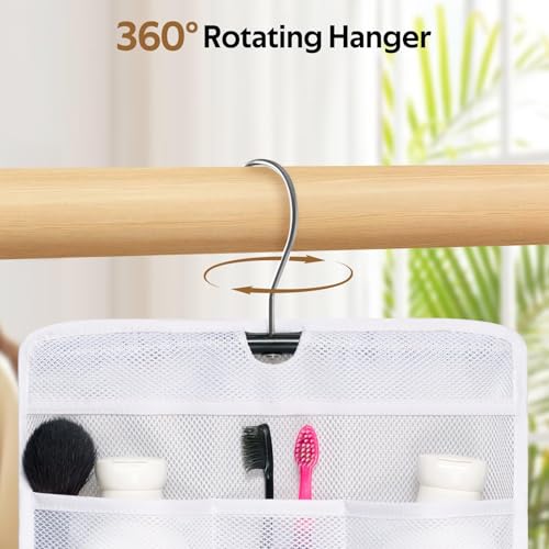 MISSLO Shower Caddy Organizer 5 Pockets Roll up Hanging Bathroom Accessories Storage for Camper, RV, Gym, Cruise, Cabin, College Dorm Shower, Small