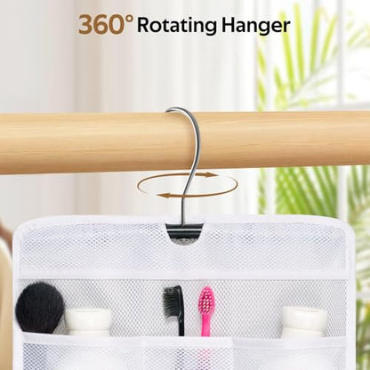 MISSLO Shower Caddy Organizer 5 Pockets Roll up Hanging Bathroom Accessories Storage for Camper, RV, Gym, Cruise, Cabin, College Dorm Shower, Small