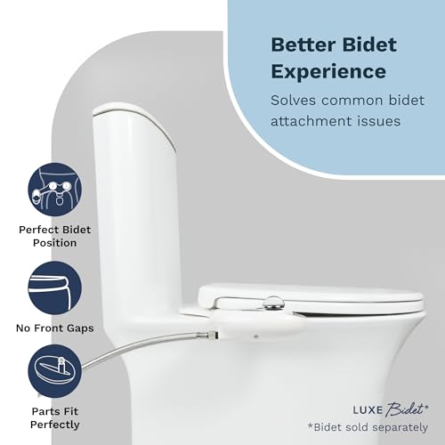 LUXE TS1008E Slow Close Elongated Comfort Fit Toilet Seat, White | with Slow Close, Quick Release Hinges, and Non-Slip Bumpers - size: Elongated