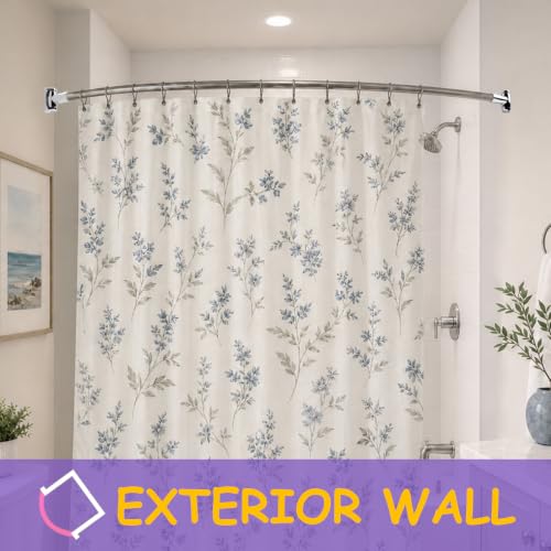 2 Pack Shower Curtain Rod Brackets, Zinc Alloy Holder with Screw, Wall Mount Bracket, 180 Rotatable for 1 Inch Curved Rod, Polish Silver
