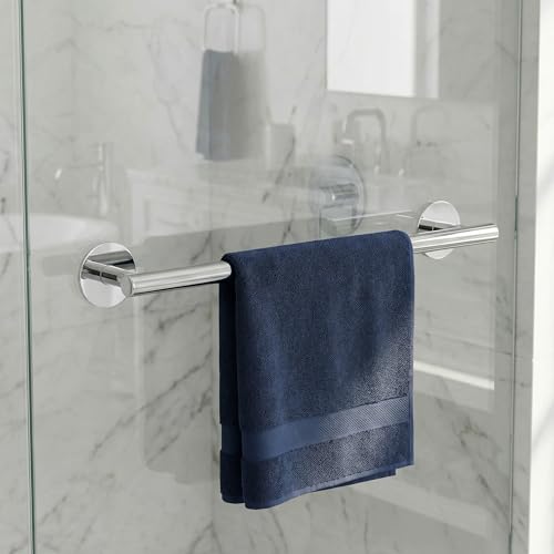 Self Adhesive Towel Bar,16" Chrome No Drill Bathroom 304SS Heavy Duty Towel Rack - color: Chrome, size: 15.7 Inch