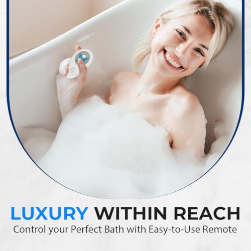 SereneLife Bubble Bath Mat, Bathtub Mat with Air Massage and Remote Control, Waterproof, Non-Slip, Adjustable Bubble Intensity, Aroma Diffuser, 47x14.2 Inch Full Body Spa Massager