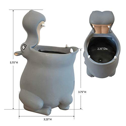 Lily’s Home-Kids Toothbrush Holder Toothbrush Organizer – Durable Silicone Animal Tooth Brush Holder – Easy to Clean Toothbrush and Toothpaste Holder – Baby Toothbrush Holders for Bathrooms-Hippo - color: Hippo