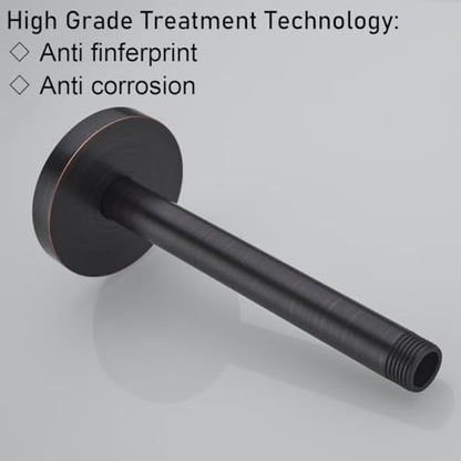 RANDOM 8 Inches Ceiling Mount Shower Arm with Flange,Oil Rubbed Bronze.RD91038-8-ORB - color: 8″Oil Rubbed Bronze(Round Flange)