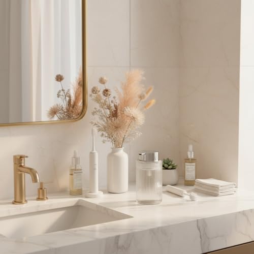 Foaming Soap Dispenser, Clear Glass Foam Soap Dispenser, 12 Oz Refillable Glass Foam Pump Bottle Container Decorative Slim Ribbed Bottle for Bathroom and Kitchen