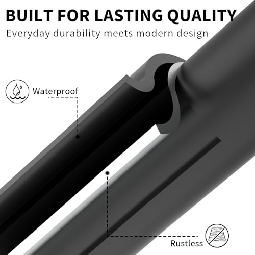 Adhesive Towel Holder for Bathroom Matte Black No Drill Hand Towel Ring Stainless Steel and Zinc Alloy Self Adhesive Towel Hanger for Bath, Kitchen - color: Matte Black