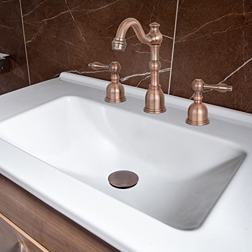 Antique Copper Push Button Bathroom Sink Drain Stop & Pop Lavatory Stopper Without Overflow Bathroom Basin - color: Antique Copper, style: Without Overflow