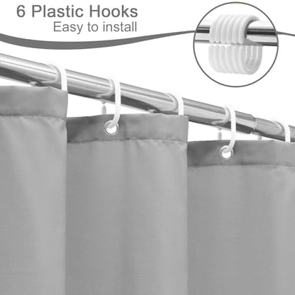 AooHome 36 Width x 72 Height Inch Stall Size Shower Curtain, Fabric Bathroom Curtain for Hotel, Water Repellent, Light Grey - color: Light Grey, size: 36"W x 72"L (Pack of 1)