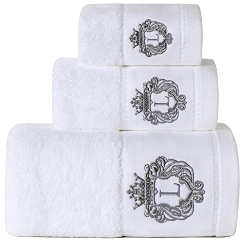 Luxury Bathroom Super Soft and Highly Absorbent Premium 100% Cotton Bath Towel Set for Gifts (White-L) - color: White-l