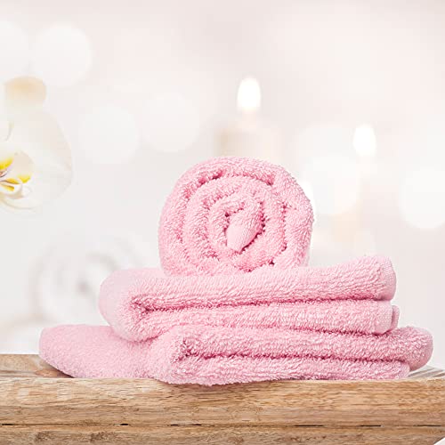 Yoofoss Washcloths Towel Set 10 Pack Baby Rayon Derived from Bamboo Wash Cloth for Bathroom-Hotel-Spa-Kitchen Multi-Purpose Fingertip Towels and Face Cloths 10'' x 10'' - Pink - color: Pink