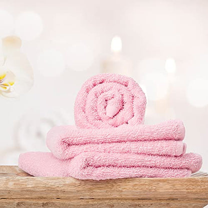 Yoofoss Washcloths Towel Set 10 Pack Baby Rayon Derived from Bamboo Wash Cloth for Bathroom-Hotel-Spa-Kitchen Multi-Purpose Fingertip Towels and Face Cloths 10'' x 10'' - Pink - color: Pink