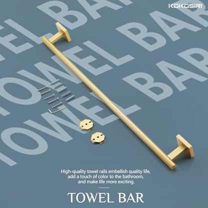 KOKOSIRI Towel Bar Bathroom Towel Holder for Bath Kitchen Cabinet Towel Rails 20 Inch Brushed Gold Stainless Steel B4005BG-L20 - color: Brushed Gold, size: 20-Inch