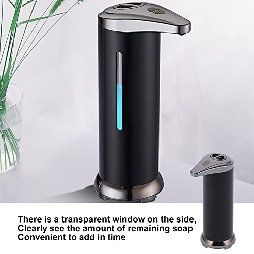 250ml Soap Dispenser, Automatic Soap Dispenser Touchless Touchless Hand Soap Dispenser for Home Bathroom Kitchen School Hotel (Black) - color: Black