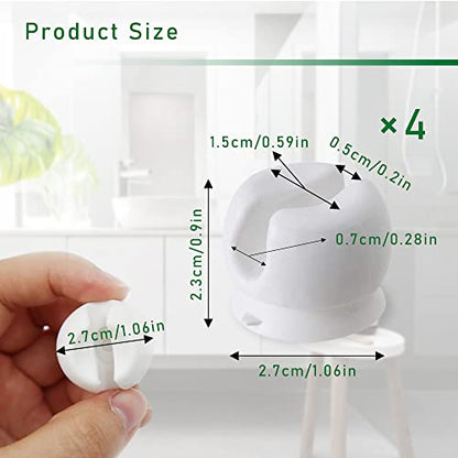 4-Piece Toothbrush Holder with Suction Cup, Wall-Mounted, White