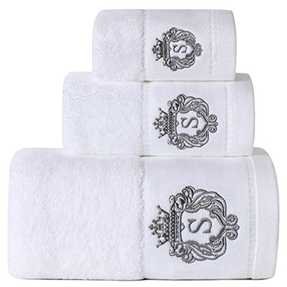 Luxury Bathroom Super Soft and Highly Absorbent Premium 100% Cotton Bath Towel Set for Gifts (White-S) - color: White-s