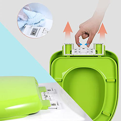 White Quick Release Toilet Seat with Easy Clean Polypropylene Material in Green, Purple, Blue, Sky Blue - One Size - color: Green