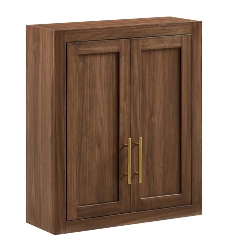 Crosley Furniture Savannah Wall Mounted Bathroom Storage Medicine Cabinet with Shelves, Walnut - color: Walnut, style: Wall Cabinet