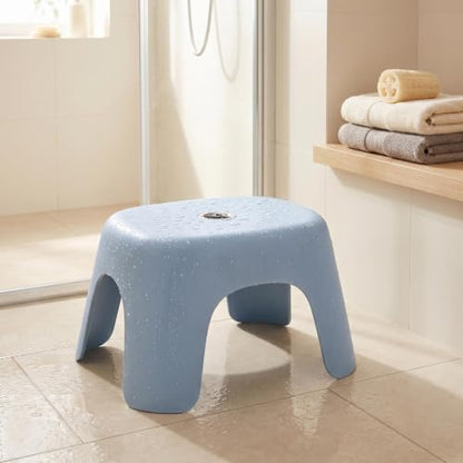 Plastic Bath Step Stool, ABS Shower Stool with Non-Slip Base for Bathroom, Kitchen, Home, Blue - color: Blue