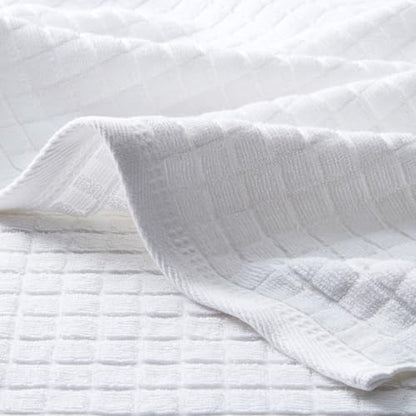 Town & Country Everyday 4-Piece Textured Windowpane Hand Towel Set, 20x30-Inch, 100% Cotton, Plush & Absorbent 550GSM, White - color: White