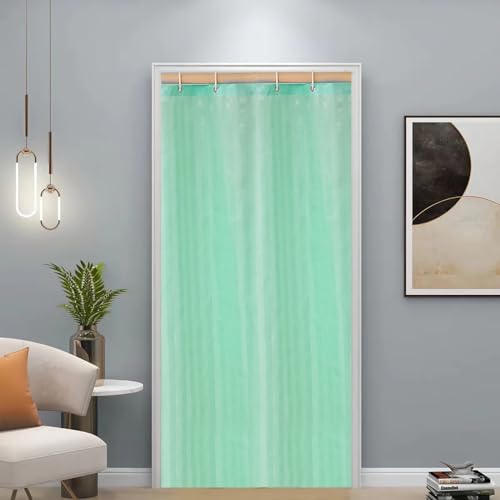 Small Shower Curtain for Bath Single Stall Size 35 x 71, Waterpoof Washable Narrow Standing Single with Bottom Heavy Duty Line, Hotel Quality Fabric Shower Curtains with Hooks and Grommets,/Green - color: Green, size: 35"W x 71"L (Pack of 1)