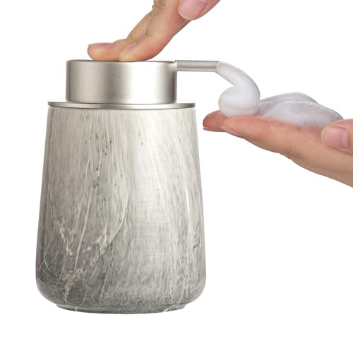 Enra Ceramic Foaming Soap Dispenser,12 oz Gray Hand Foam Soap Dispenser for Bathroom Kitchen with Easy-to-Press Pump(Gray Foam Type) - color: Gray Foam Type