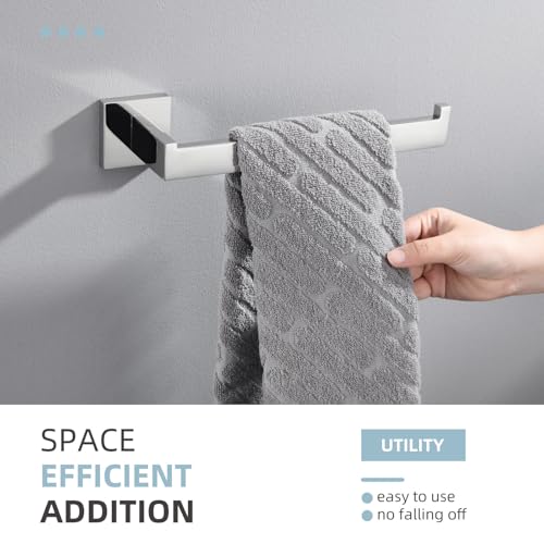 Angle Simple Towel Holder for Bathroom, Hand Towel Bar, Polished Chrome | Rustproof SUS304 Stainless Steel, Open Arm Hanger with Clean Modern Style, Ideal for Kitchen Shower Vanity Sink, Screw Mount - color: Polished Chrome