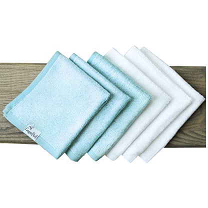 Copper Pearl 6 Ultra Soft Baby Bath Washcloths Premium Large Soft Sonny (Blue/White) 11" x 11" Towels - color: Sonny, size: 11 x 11 inches (Pack of 6)