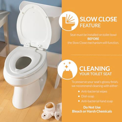 Mayfair NextStep Slow-Close Toilet Seat with Built-In Toddler Potty Training Seat, Removable, White, Round - size: Round, style: 2-in-1 Toilet Seat